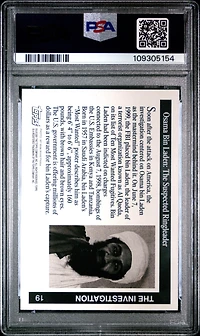 2001 Topps Enduring Freedom 19 Osama Bin Laden PSA 8