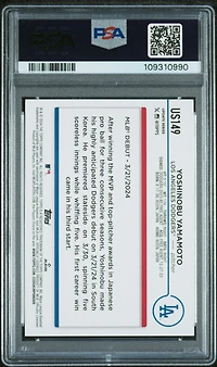 2024 Topps Update Us149 Yoshinobu Yamamoto Aqua PSA 10