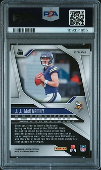 2024 Panini Prizm 400 Jj Mccarthy Disco Prizm PSA 9