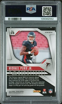 2024 Panini Prizm 378 Michael Penix Jr. Neon Green Pulsar PSA