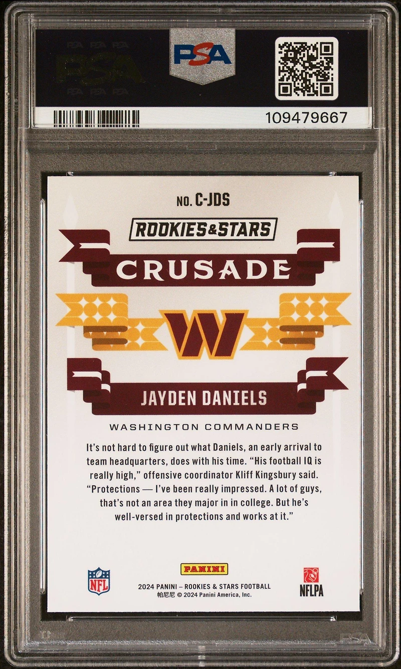 2024 Panini Rookies & Stars Crusade Cjds Jayden Daniels Red Plaid PSA 10