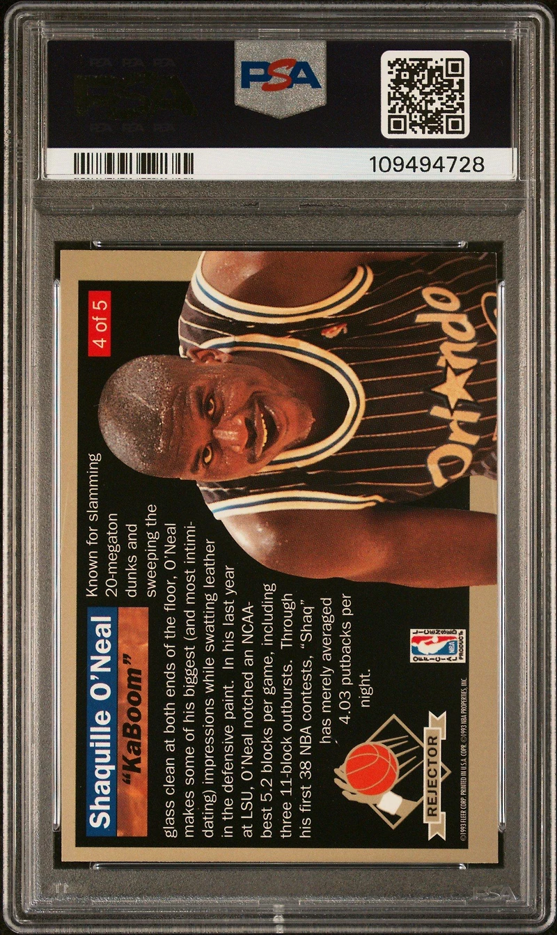 1992 Ultra Rejectors 4 Shaquille O'neal PSA 9