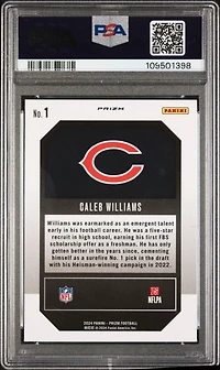 2024 Panini Prizm Emergent 1 Caleb Williams Green Ice PSA 10