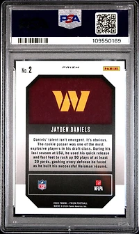 2024 Panini Prizm Emergent 2 Jayden Daniels Green Prizm PSA