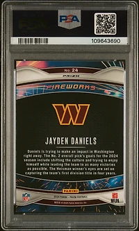 2024 Panini Prizm Fireworks 24 Jayden Daniels Green Ice PSA 10