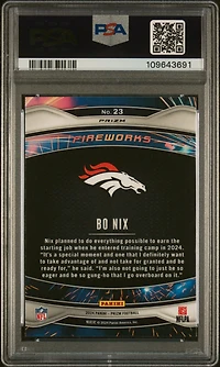 2024 Panini Prizm Fireworks 23 Bo Nix Green Ice PSA 10