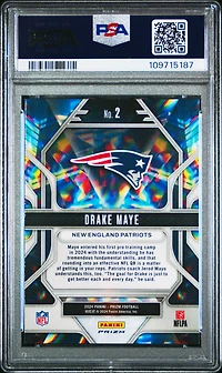 2024 Panini Prizm Prizmatic 2 Drake Maye Green Wave PSA 10