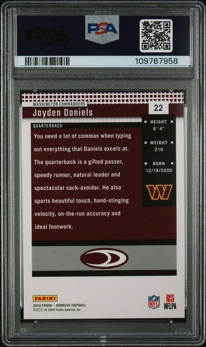 2024 Panini Donruss Retro 2004 22 Jayden Daniels PSA 10