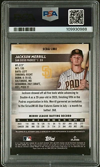 2024 Topps Stadium Club Base Autographs Scbajme Jackson Merrill PSA 9