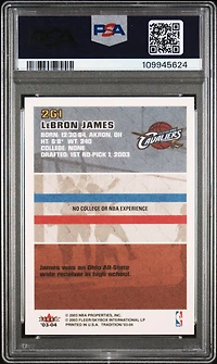 2003 Fleer Tradition 261 Lebron James PSA
