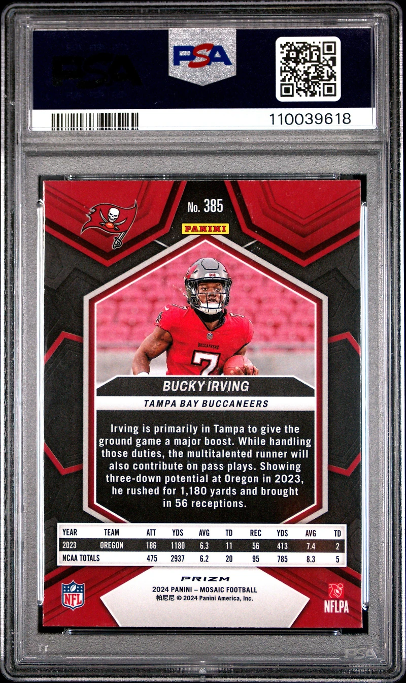 2024 Panini Mosaic 385 Bucky Irving Green PSA 10