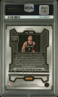 2023 Panini Prizm 136 Victor Wembanyama Green Prizm PSA