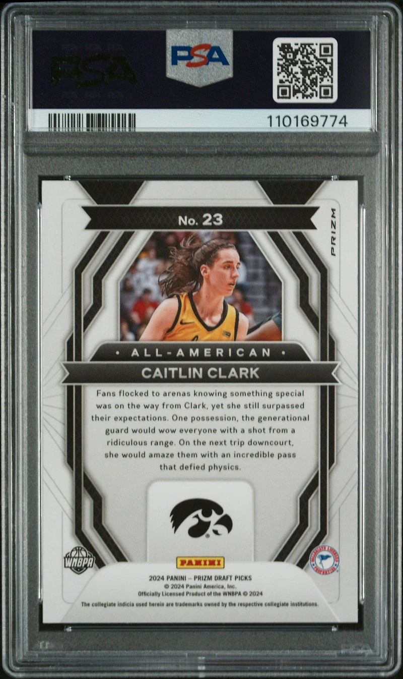 2024 Panini Prizm Draft Picks All-american 23 Caitlin Clark Red Ice PSA 10