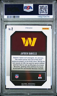 2024 Panini Prizm Emergent 2 Jayden Daniels Green Wave PSA 9