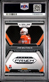2024 Panini Prizm Draft Picks Draft Picks Autographs Dpajmn Joe Milton Iii Orange Pulsar PSA 10