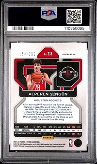 2021 Panini Prizm 318 Alperen Sengun Red Prizm PSA 9