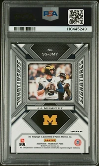 2024 Panini Prizm Draft Picks Sensational Signatures Ssjmy Jj Mccarthy Silver Prizm PSA 10