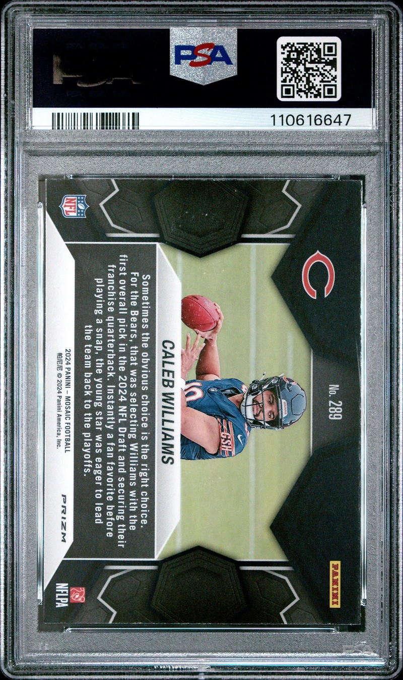 2024 Panini Mosaic 289 Caleb Williams Green PSA 10