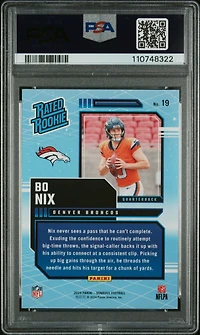 2024 Panini Donruss Rated Rookies Retro 19 Bo Nix PSA 10