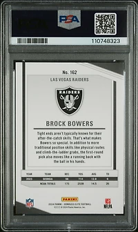 2024 Panini Donruss Elite 162 Brock Bowers Aspirations Shimmer PSA 9