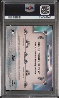 2024 Bowman Sterling Dual Refractor Autographs Drahs Cade Horton/matt Shaw PSA 9