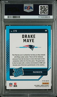 2024 Panini Donruss 379 Drake Maye Optic Preview-red & Green PSA 9