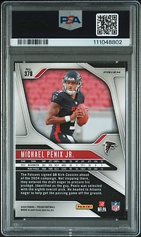 2024 Panini Prizm 378 Michael Penix Jr. Pink Prizm PSA 10