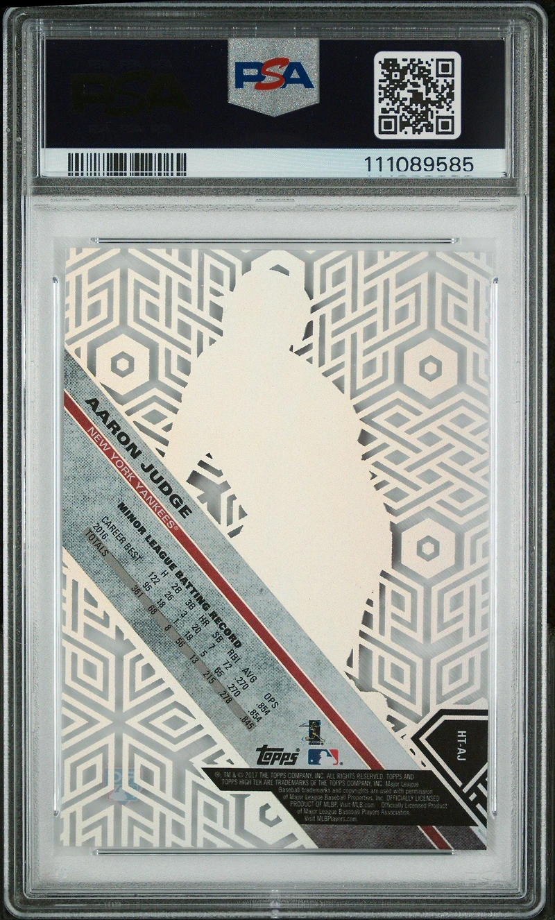 2017 Topps High Tek Aj Aaron Judge PSA 9