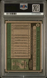 1979 Topps 200 Johnny Bench PSA 9