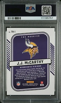 2024 Panini Donruss The Rookies Tr1 Jj Mccarthy PSA 10