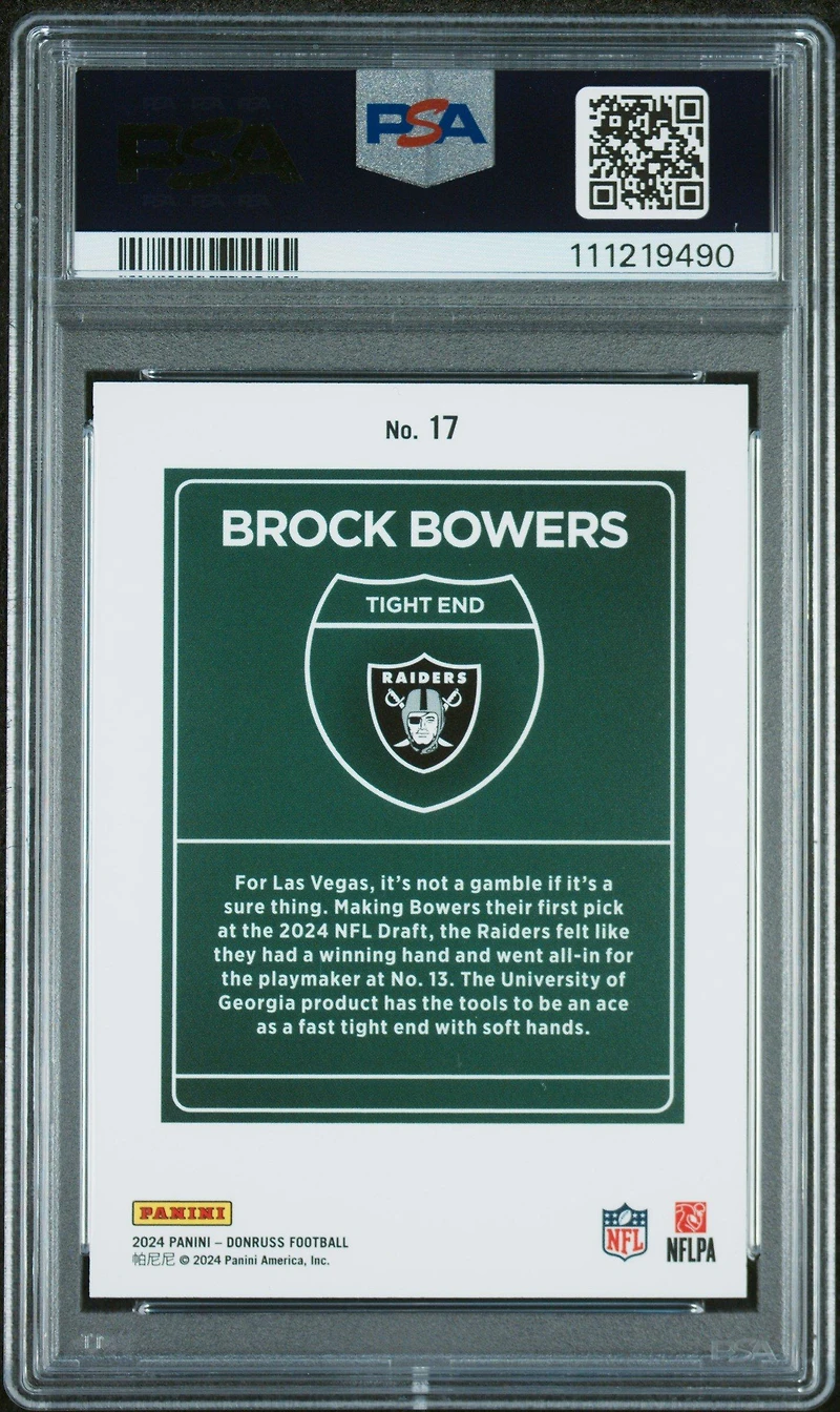 2024 Panini Donruss Downtown! 17 Brock Bowers PSA