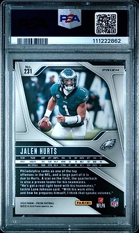 2024 Panini Prizm 231 Jalen Hurts Green Prizm PSA 9