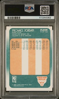 1988 Fleer 17 Michael Jordan PSA 8