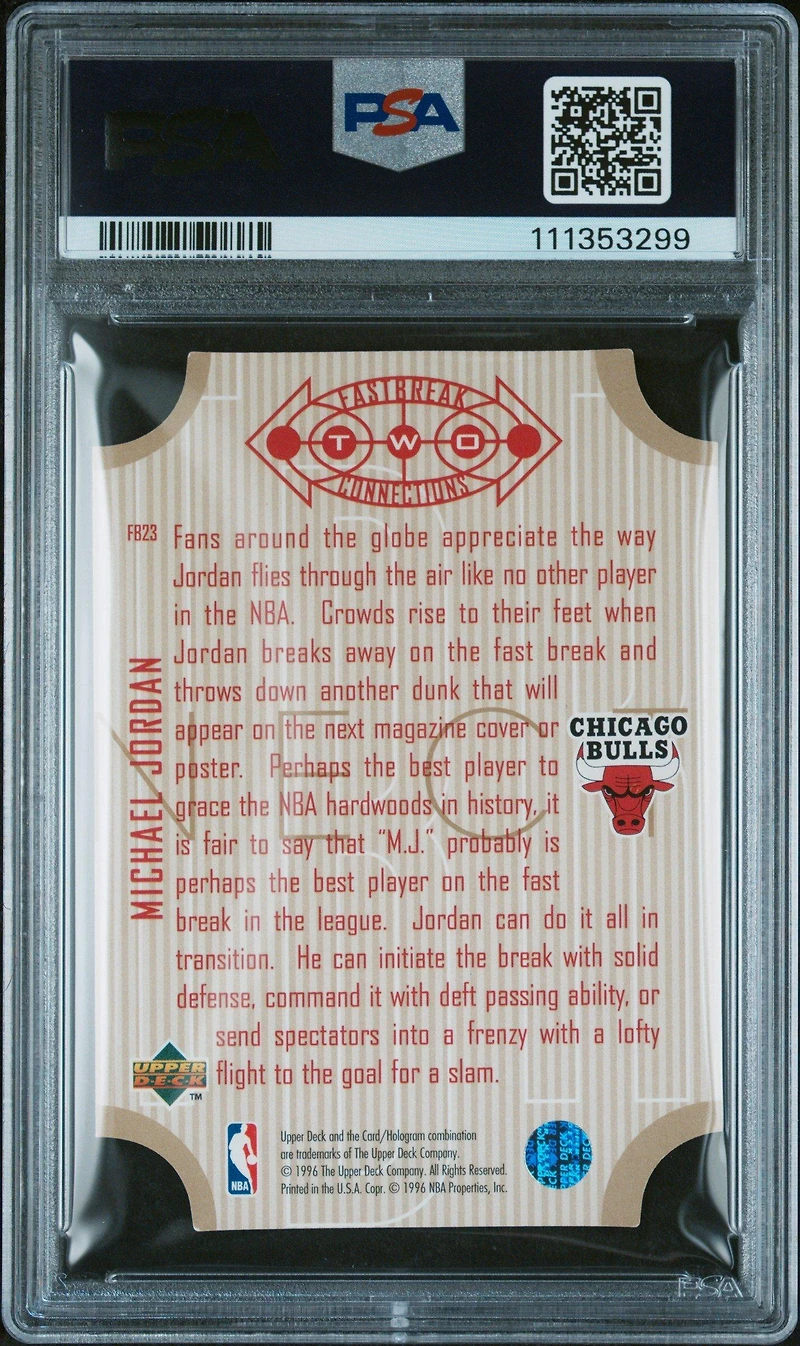 1996 Upper Deck Fast Break Connection Fb23 Michael Jordan PSA 9