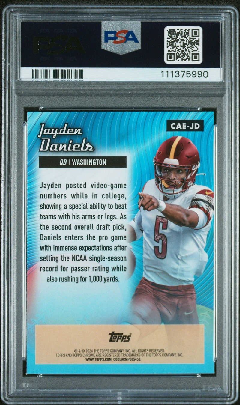 2024 Topps Chrome Chrome All-etch Caejd Jayden Daniels PSA 10