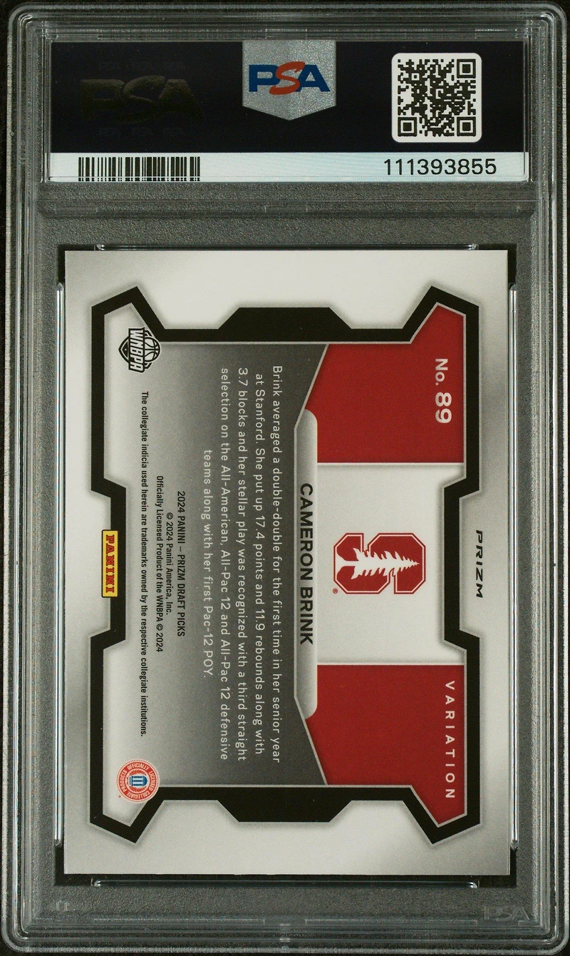 2024 Panini Prizm Draft Picks 89 Cameron Brink Variation-orange Ice PSA 10