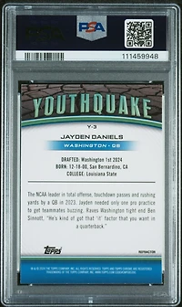 2024 Topps Chrome Youthquake Y3 Jayden Daniels Refractor PSA 10