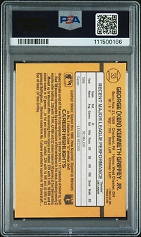 1989 Donruss 33 Ken Griffey Jr. PSA 9