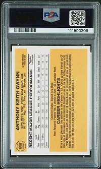 1983 Donruss 598 Tony Gwynn PSA
