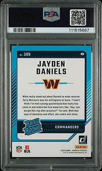 2024 Panini Donruss 389 Jayden Daniels No Name PSA 9