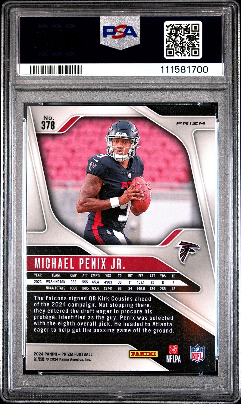 2024 Panini Prizm 378 Michael Penix Jr. Wave PSA
