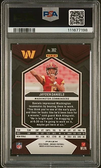 2024 Panini Mosaic 302 Jayden Daniels Reactive Yellow PSA 10