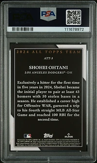 2025 Topps 2024 All-topps Team Att3 Shohei Ohtani PSA 10