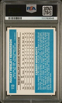 Donruss Rickey Henderson PSA 9