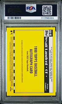 2025 Topps 1990 Topps Baseball Autographs 90awl Wyatt Langford PSA 9