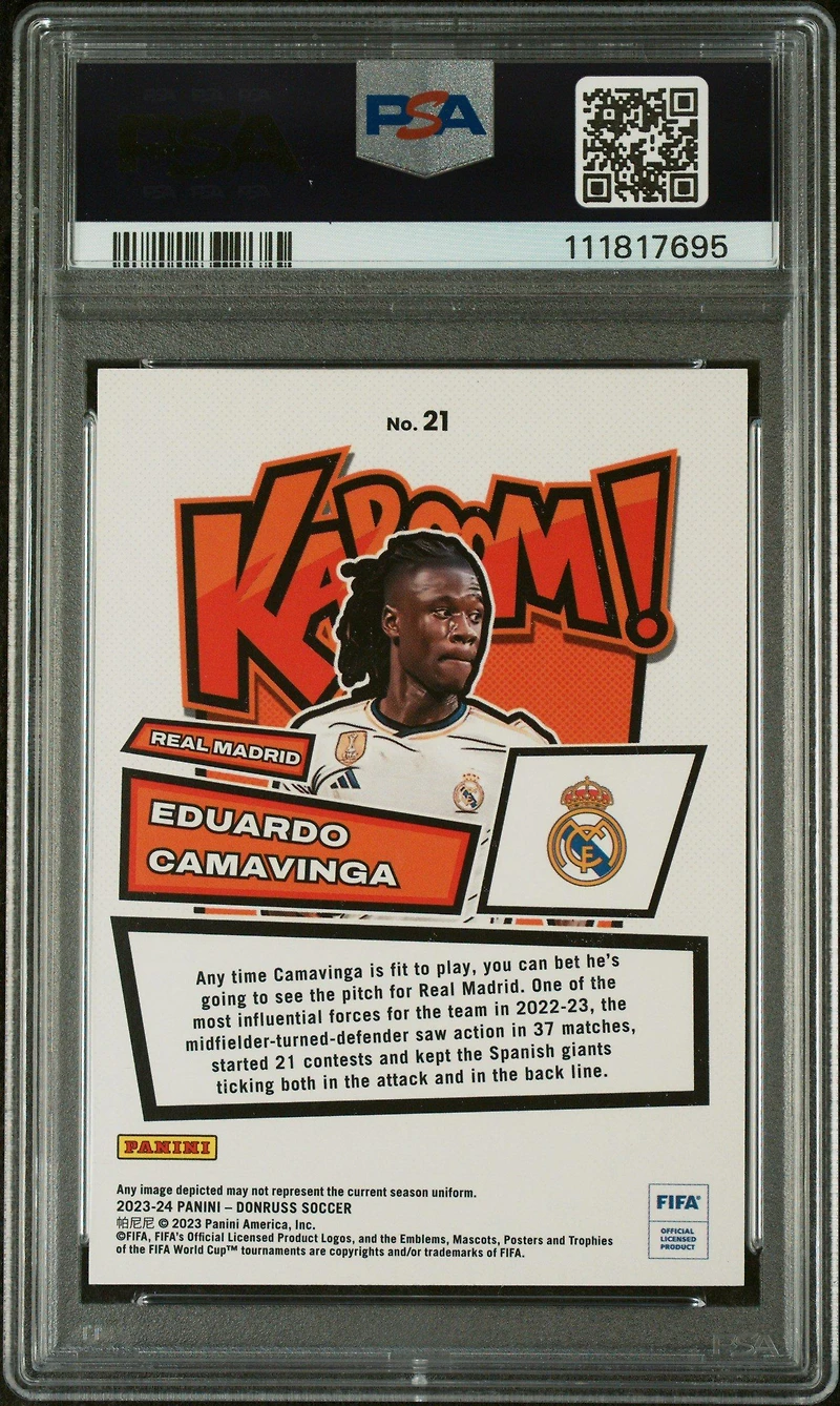 2023-24 Panini Donruss Fifa Kaboom! 21 Eduardo Camavinga PSA 9