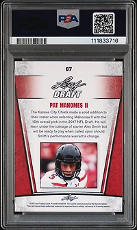 2017 Leaf Special Release Draft Silver 07 Pat Mahomes Ii PSA 10