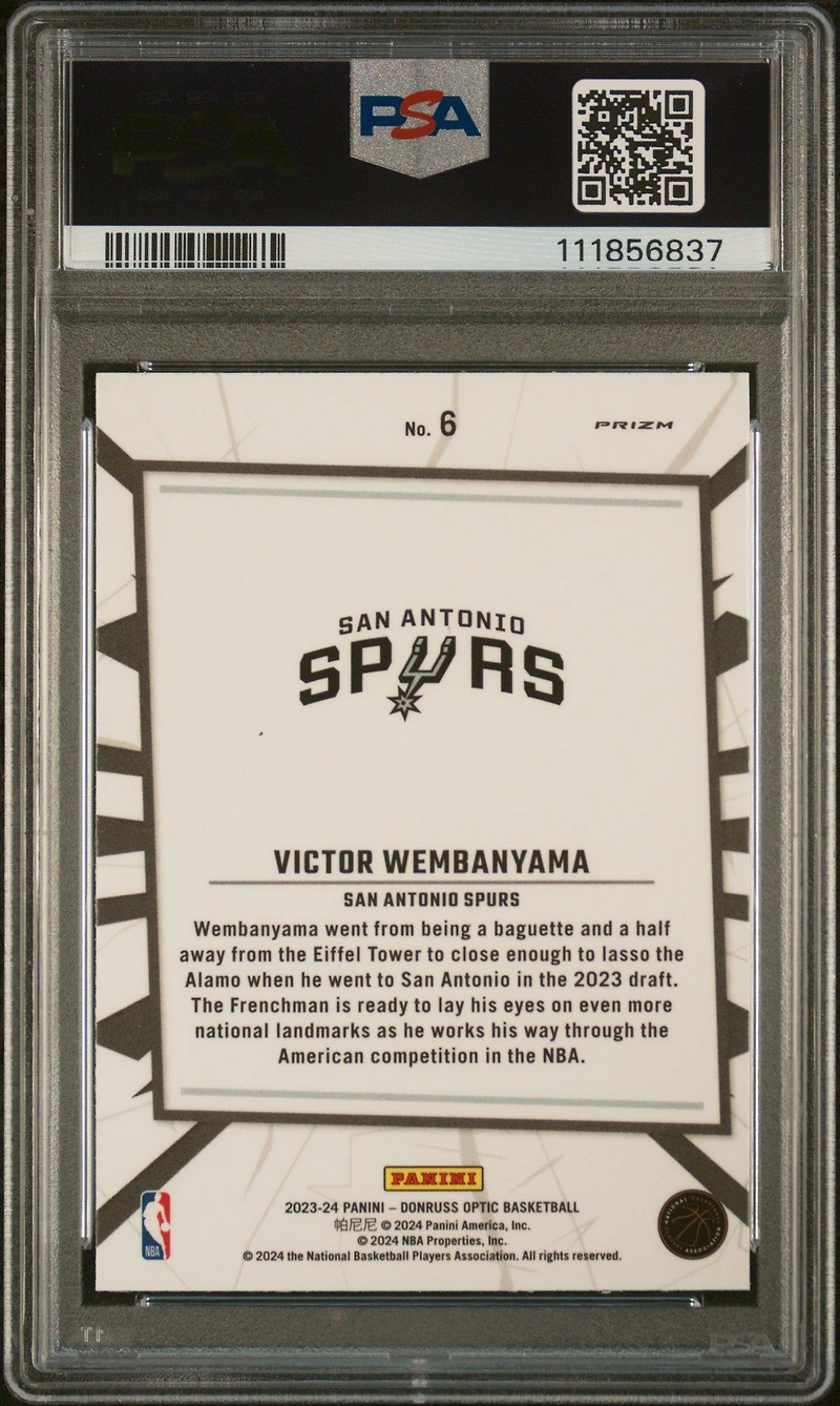 2023 Panini Donruss Optic My House 6 Victor Wembanyama PSA 10