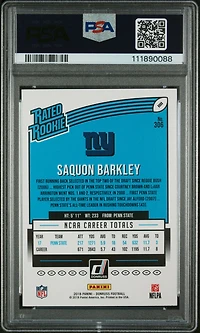 2018 Panini Donruss 306 Saquon Barkley PSA