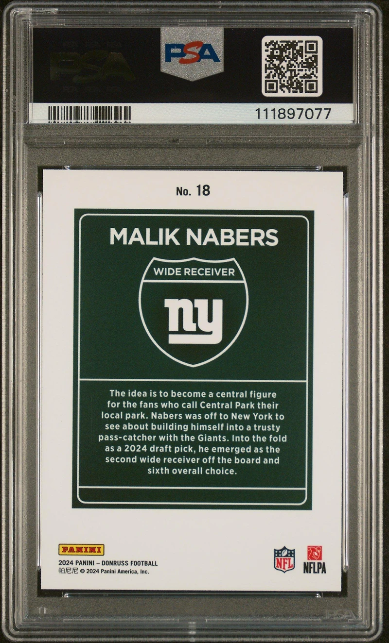 2024 Panini Donruss Downtown! 18 Malik Nabers PSA 8